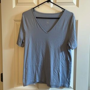A New Day periwinkle colored v-neck tee